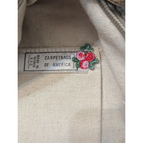 Carpetbags of America Vintage Woven Messenger Bag Crossbody Floral Patch Striped - Picture 2 of 4